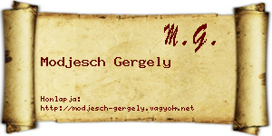 Modjesch Gergely névjegykártya